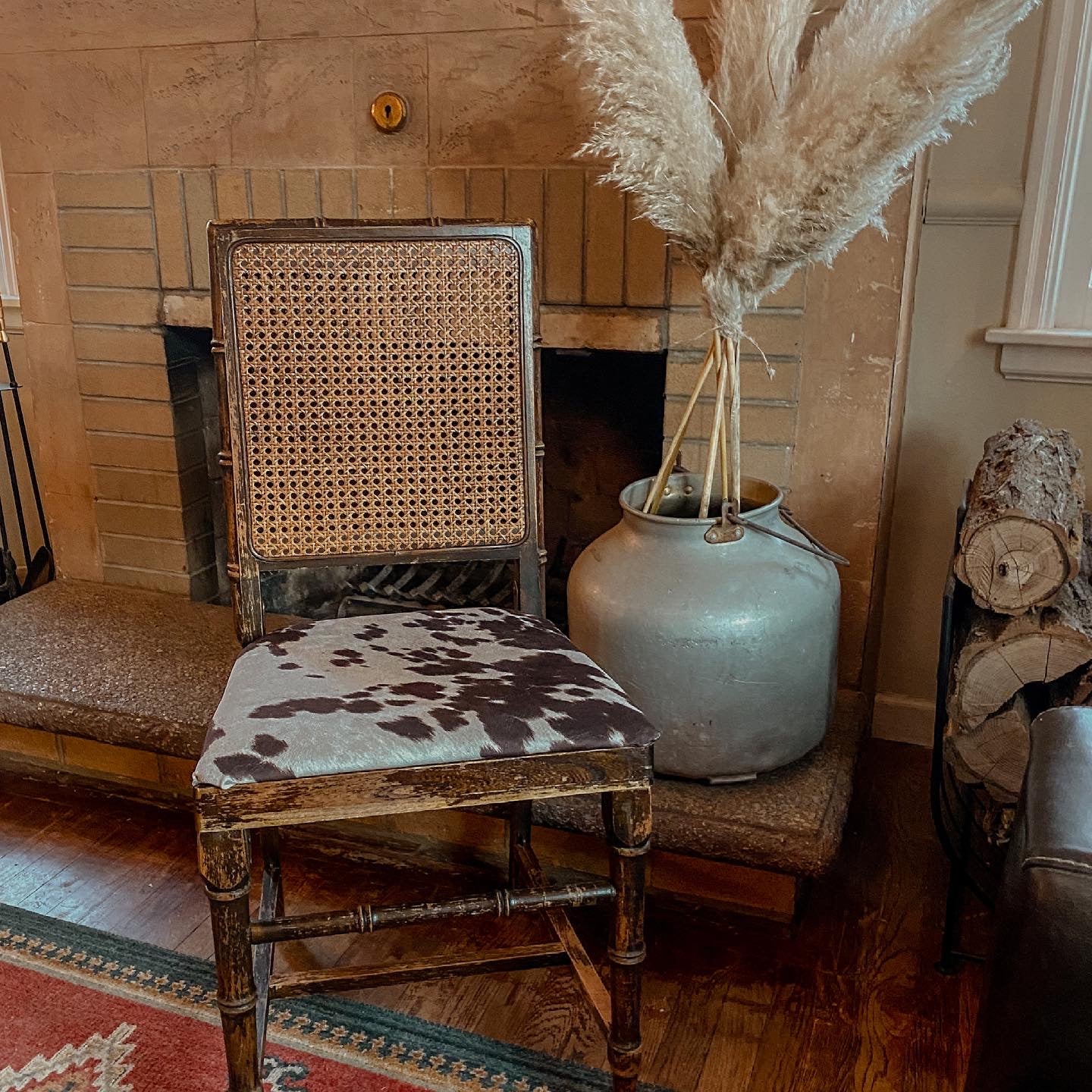 Rattan Rodeo Folding Chair and Boot Stool